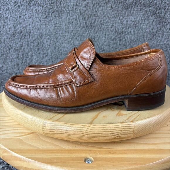 Vintage Bostonian Loafer Mens 8 All Leather Hand Sewn Dress Shoe Made in USA - Picture 1 of 9